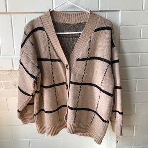 Button up checkered cardigan